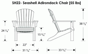 adirondack chair dimensions sh
