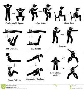 arm chair set body workout exercise fitness training set clipart human pictogram showing plank variation poses bodyweight squats