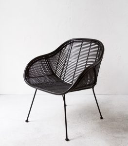 black rattan chair retro chair black