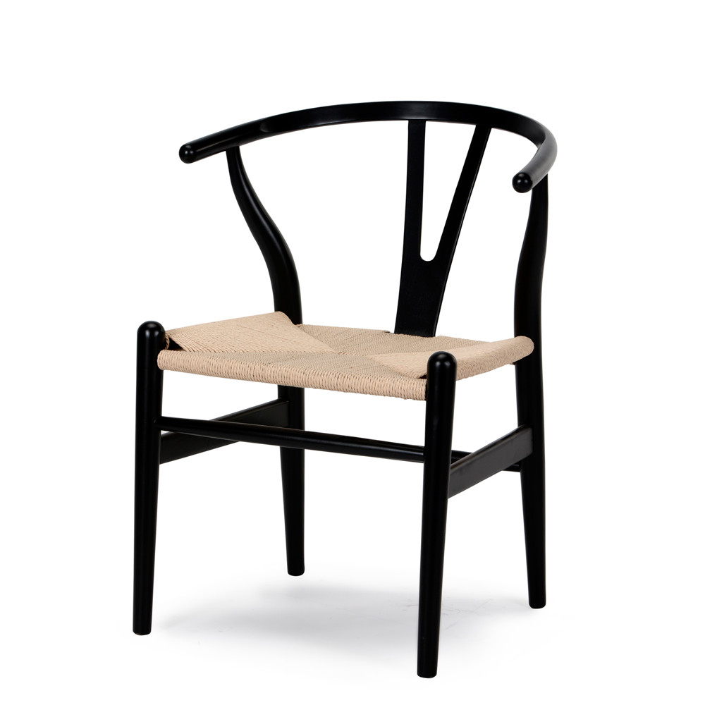 black wishbone chair