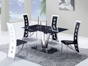 dinette table and chair gf black white kitchen set