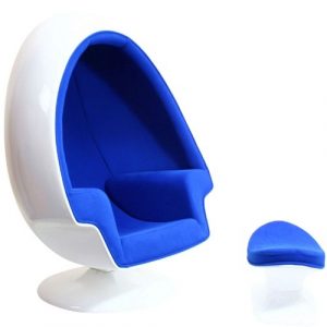 egg shaped chair white and blue egg shaped chair