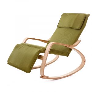 fabric rocking chair modern rocking chair fabric cushion natural finish adjustable footrest garden furniture comfortable relax lounge chair recliners