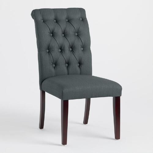 gray tufted dining chair