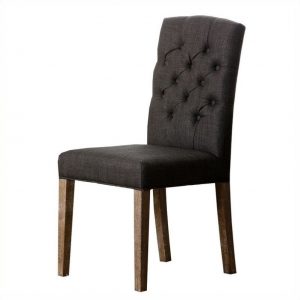 gray tufted dining chair l