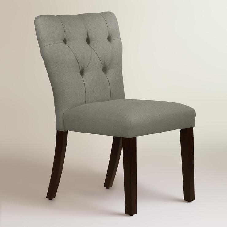 gray tufted dining chair