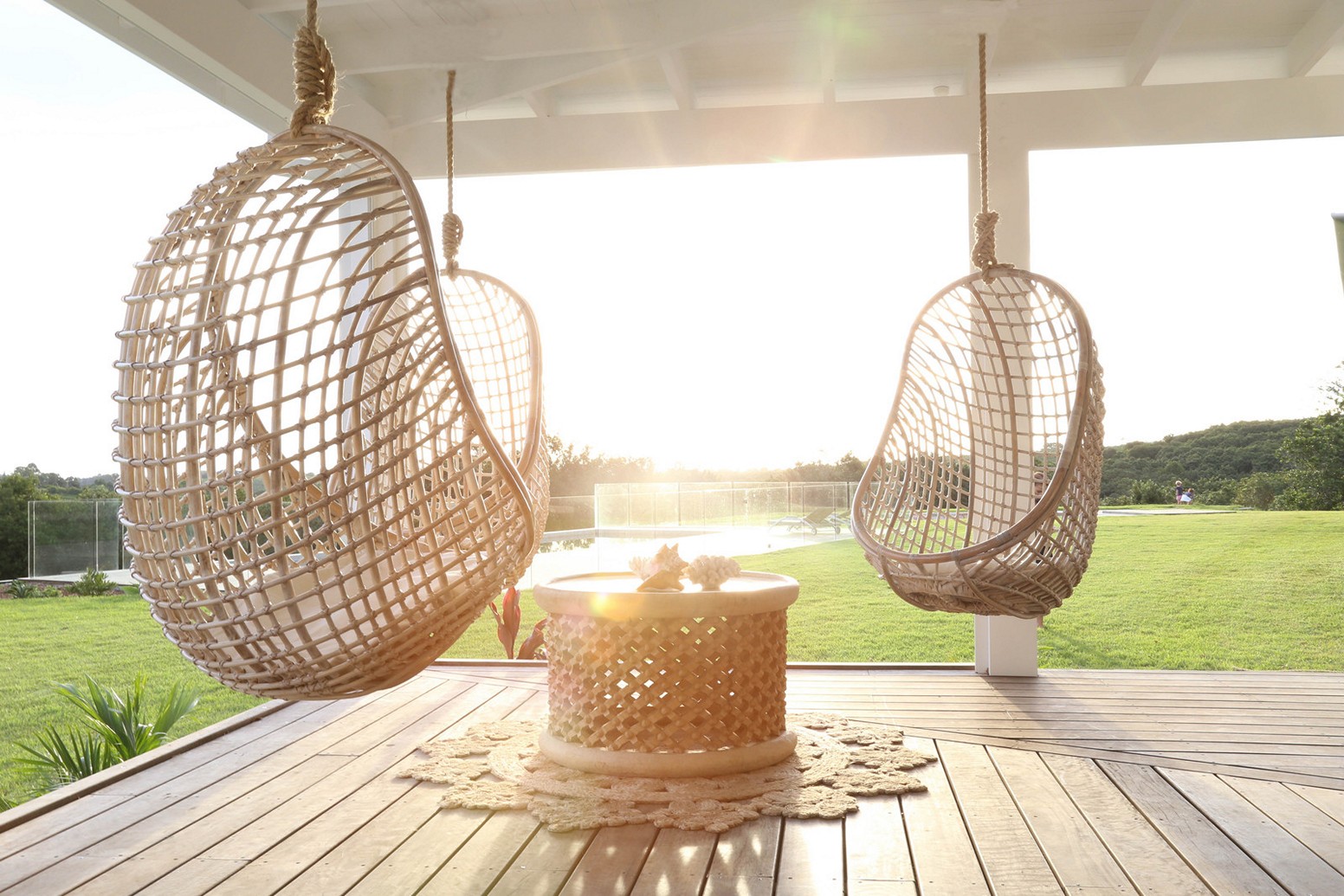 hanging chair outdoors