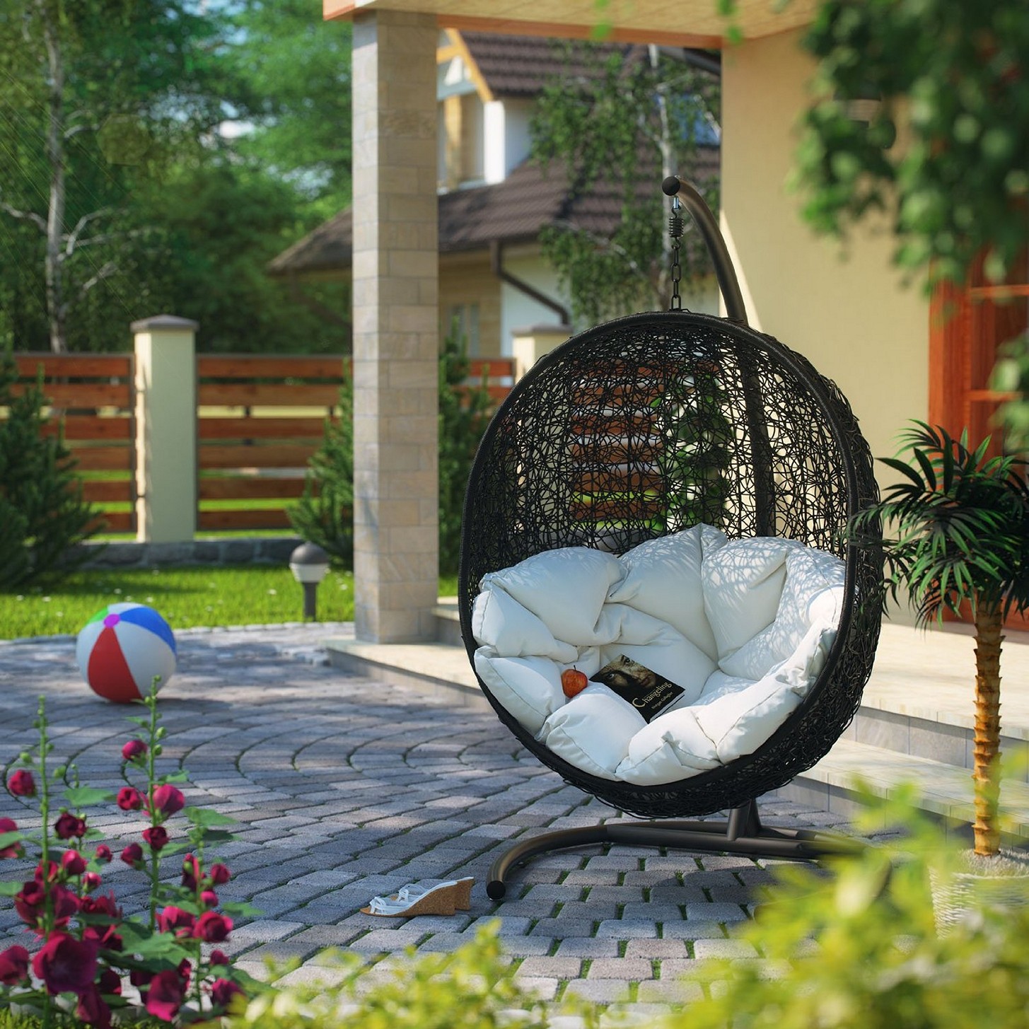 hanging chair outdoors