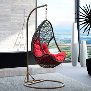 hanging inside chair country style multicolor synthetic rattan garden swing hanging chair leisure hanging egg chair for indoor and