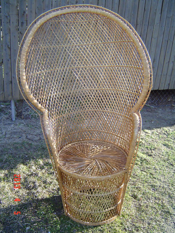 high backed wicker chair