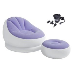 inflatable lounge chair intex inflatable colorful cafe chaise lounge chair w ottoman and air pump purple