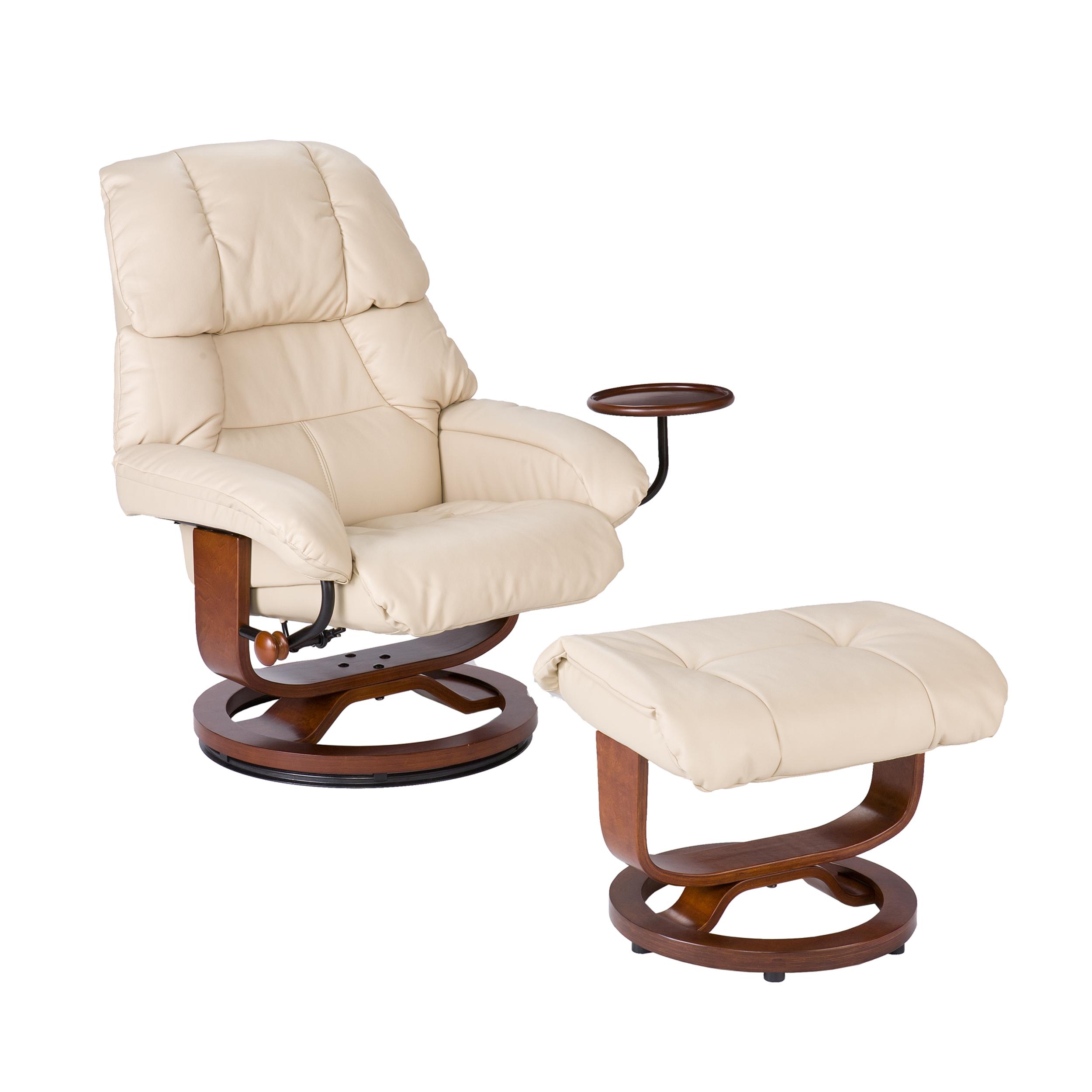 leather chair with ottoman