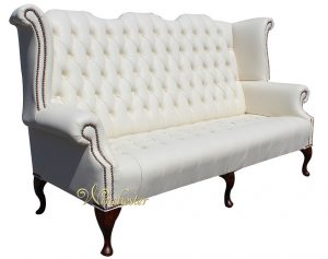 leather chesterfield chair chesterfield newby queen anne sofa buttoned seat cottonseed cream leather wc (colorbox)
