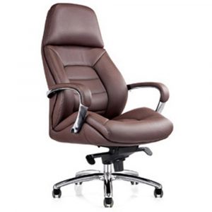 leather executive chair gates genuine leather aluminum base office chair dark brown