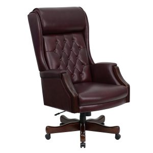 leather office chair kc ctg gg high back traditional tufted bur