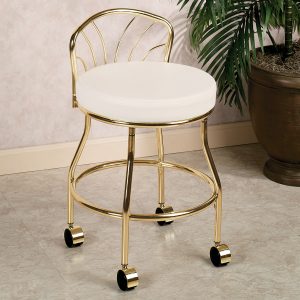 makeup vanity chair gold colored makeup vanity chair idea with white cushion and casters