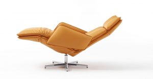 modern recliner chair orange swivel recliner with armrest and stainless steel base