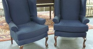 navy blue wingback chair l