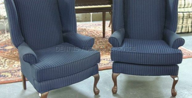 navy blue wingback chair l