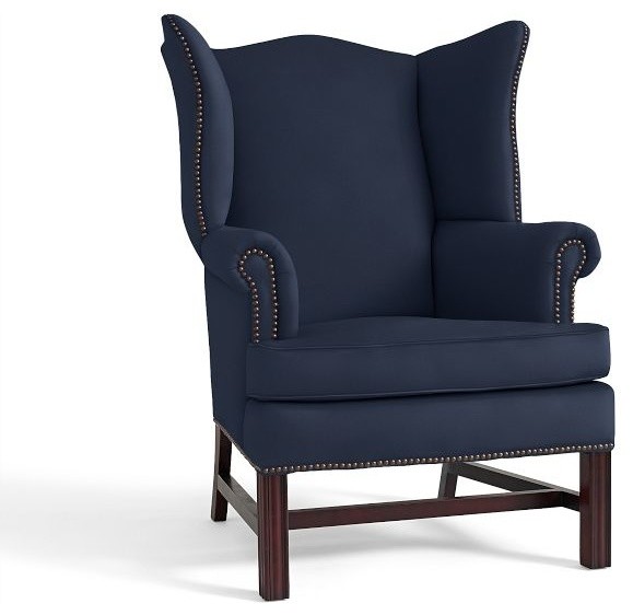 navy blue wingback chair