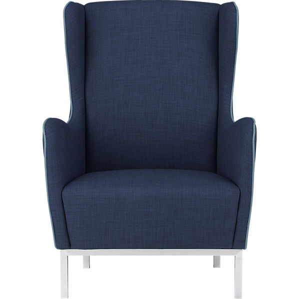 navy wingback chair