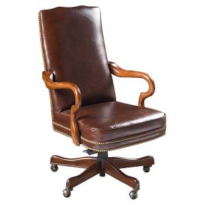 office desk chair baxter brown leather office chairs with wooden arms