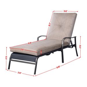 outdoor recliner chair outdoor patio adjustable cushioned pool chaise lounge chair recliner furniture