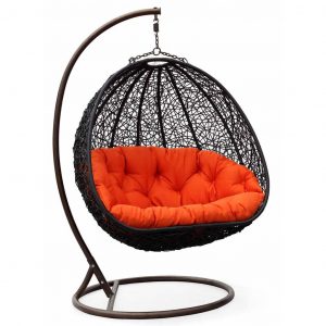 outdoor swing chair two can curl up dual sitting outdoor wicker swing chair