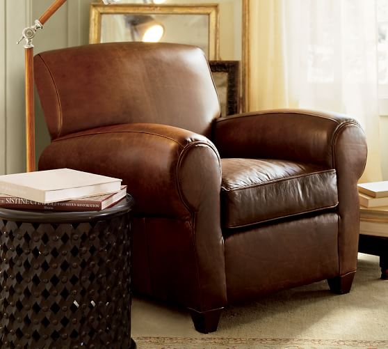 pottery barn leather chair manhattan leather armchair c