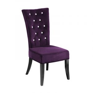 purple dining room chair paparazzi purple velvet crystal buttoned dining chair pair p