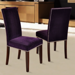 purple dining room chair velvet parson chairs