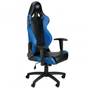 racing seat office chair omp office black blue