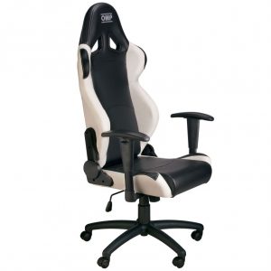 racing seat office chair omp office black white