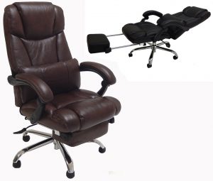 recliner desk chair leather reclining office chair