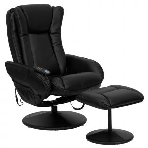 reclining chair with ottoman flash furniture leather heated reclining massage chair and ottoman