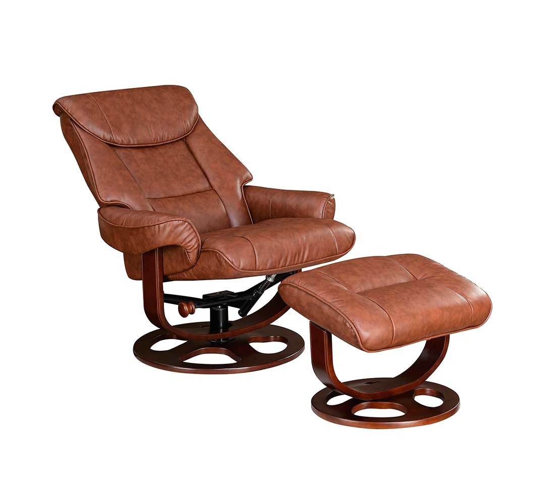 reclining chair with ottoman recliner swivel ottoman brown leather co b