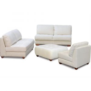 sofa and chair set diamond sofa zen collection armless all leather tufted seat sofa loveseat chair and ottoman zenslcow