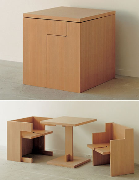 space saving table and chair