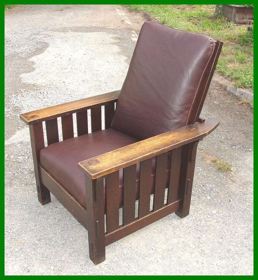 stickley morris chair original l & j g stickley handcraft morris chair with slats to the floor