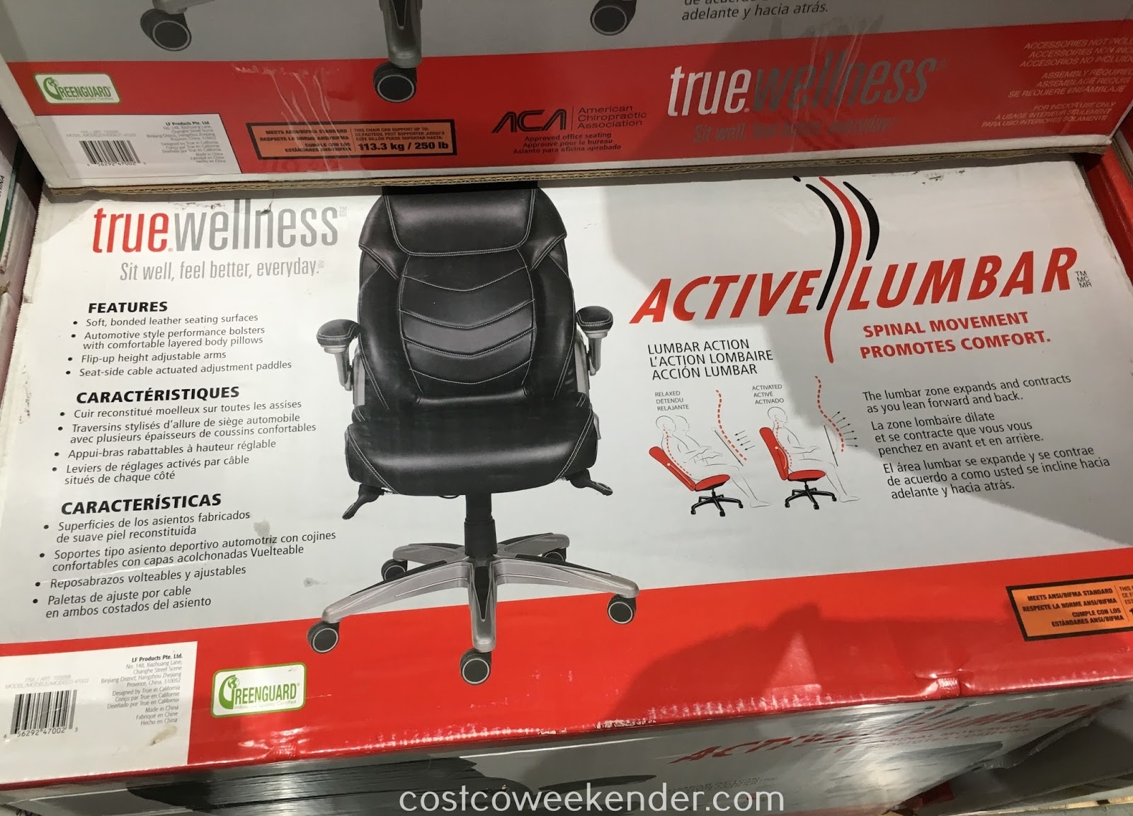 true innovations active lumbar chair