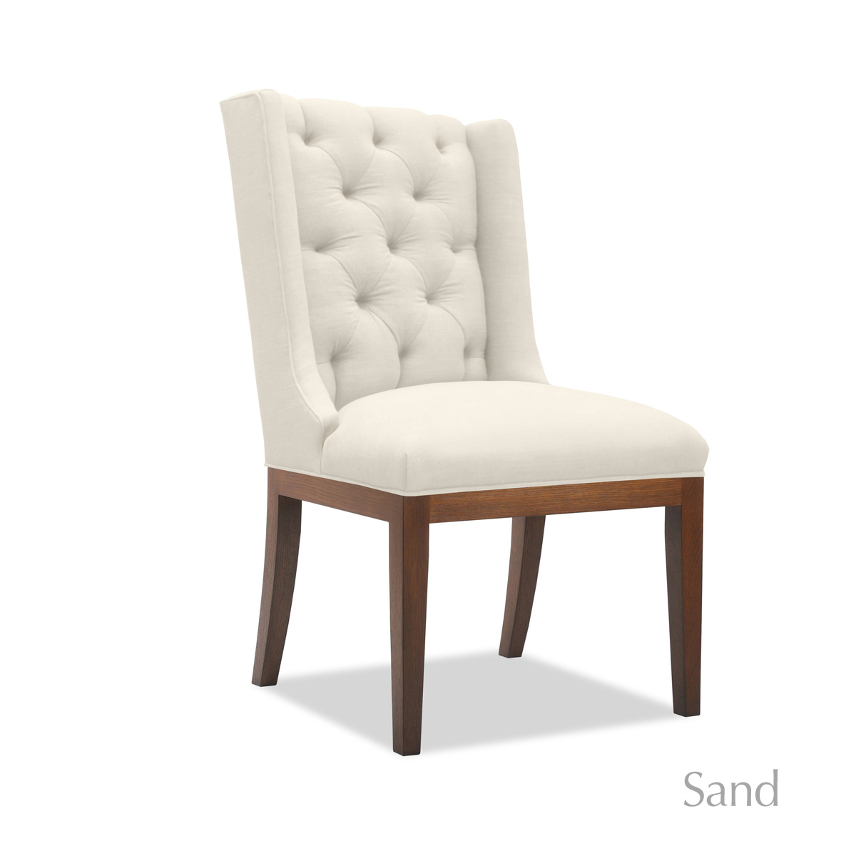 white tufted chair
