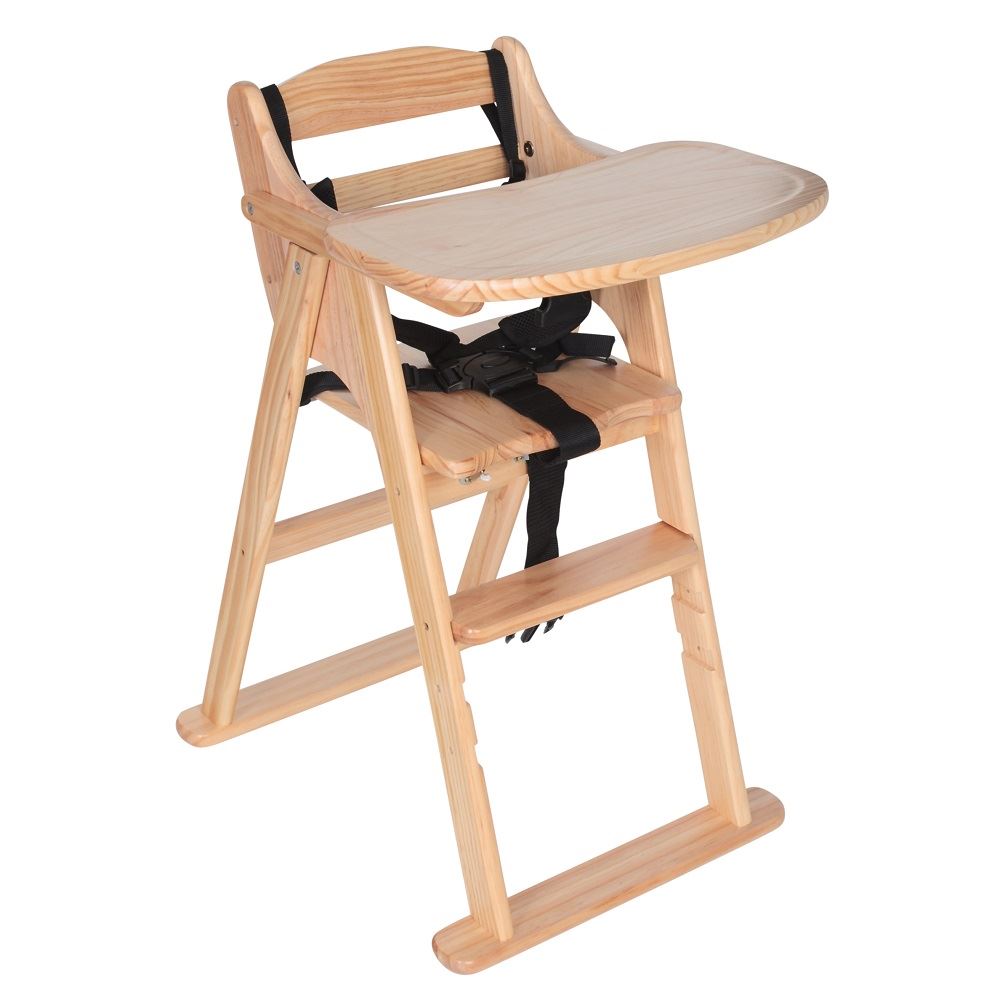wood high chair for baby