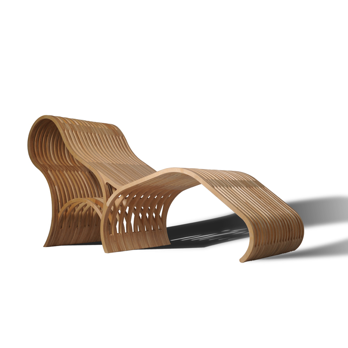 wooden lounge chair